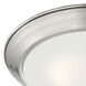 Decorative 2 Light 13 inch Satin Platinum Flushmount Ceiling Light in Etched, Medium