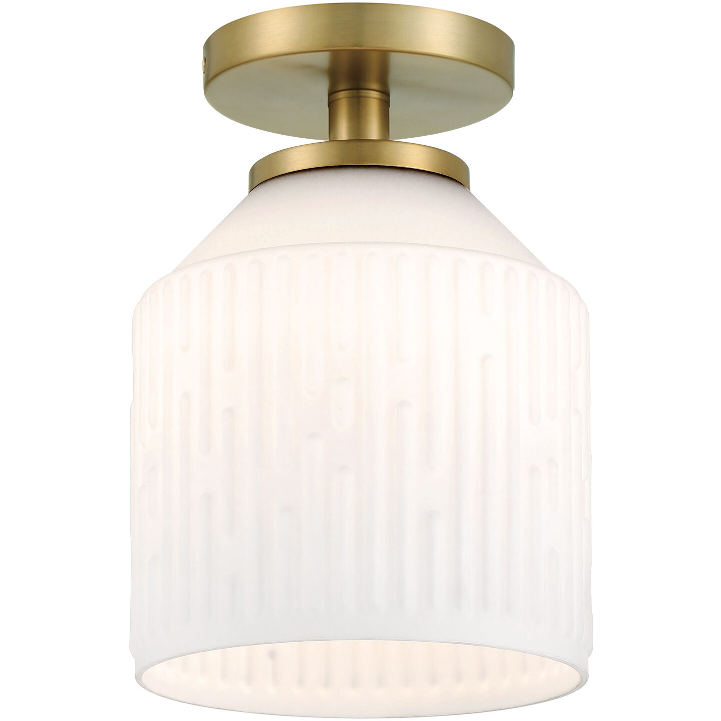 Ele 1 Light 7.25 inch Brushed Gold Semi-Flush Mount Ceiling Light