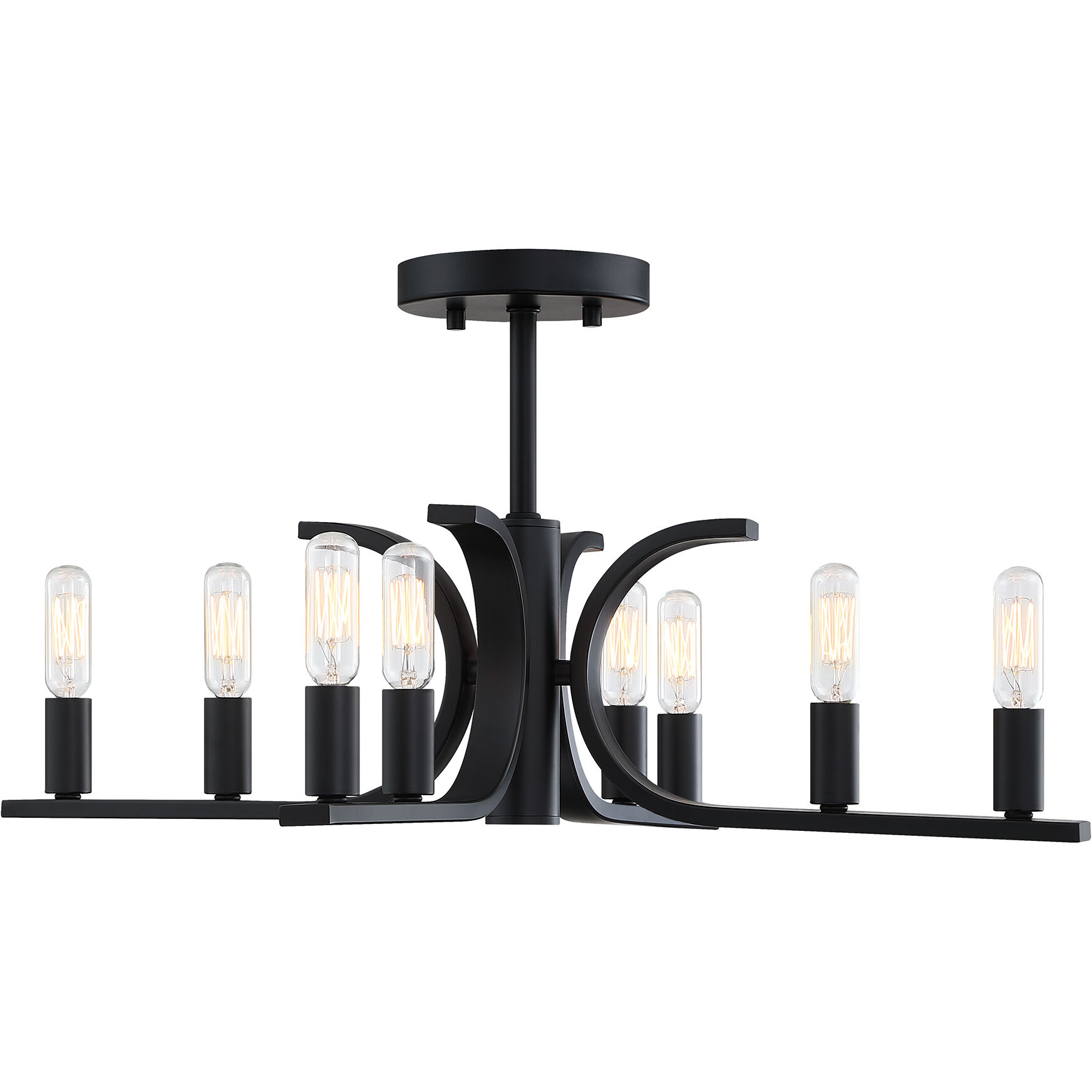 Skye 8 Light 22.75 inch Matte Black Semi Flush/Convertible Ceiling Light