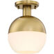 Linden 1 Light 8 inch Brushed Gold Semi Flush Mount Ceiling Light