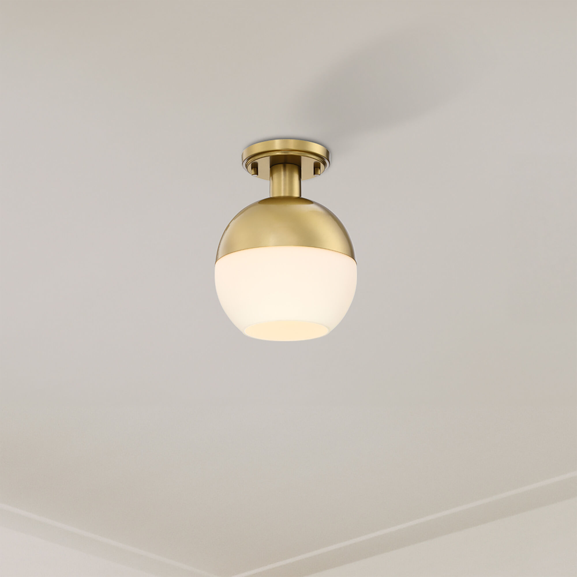 Linden 1 Light 8 inch Brushed Gold Semi Flush Mount Ceiling Light
