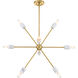 Star Dust 8 Light 28 inch Brushed Gold Chandelier Ceiling Light