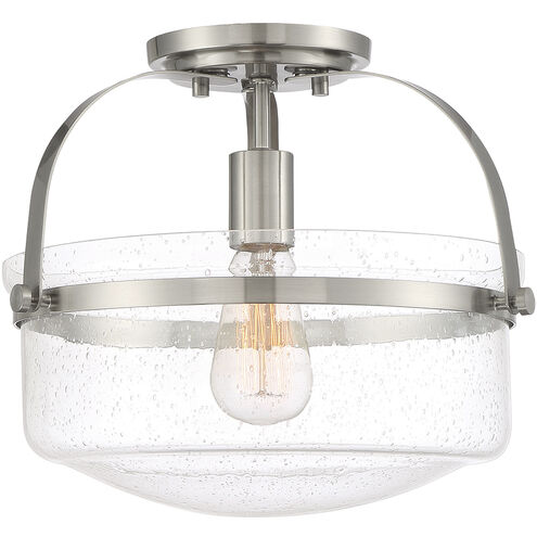 Jaxon 1 Light 13.25 inch Brushed Nickel Semi-Flush Ceiling Light