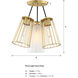 Liana 4 Light 17.5 inch Brushed Gold Semi Flush Mount Ceiling Light