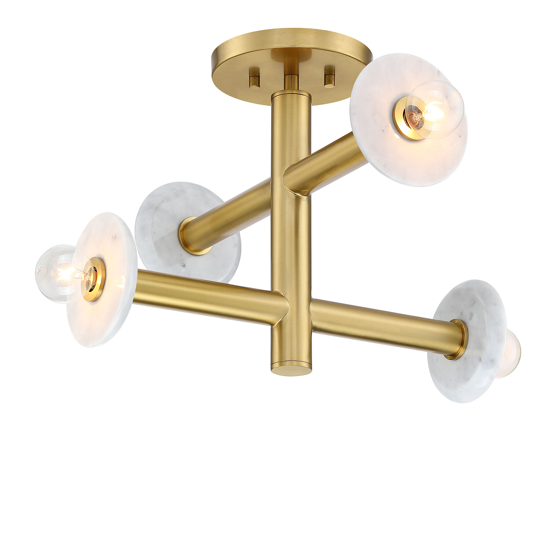 Fina 4 Light 16 inch Brushed Gold Semi Flush/Convertible Ceiling Light