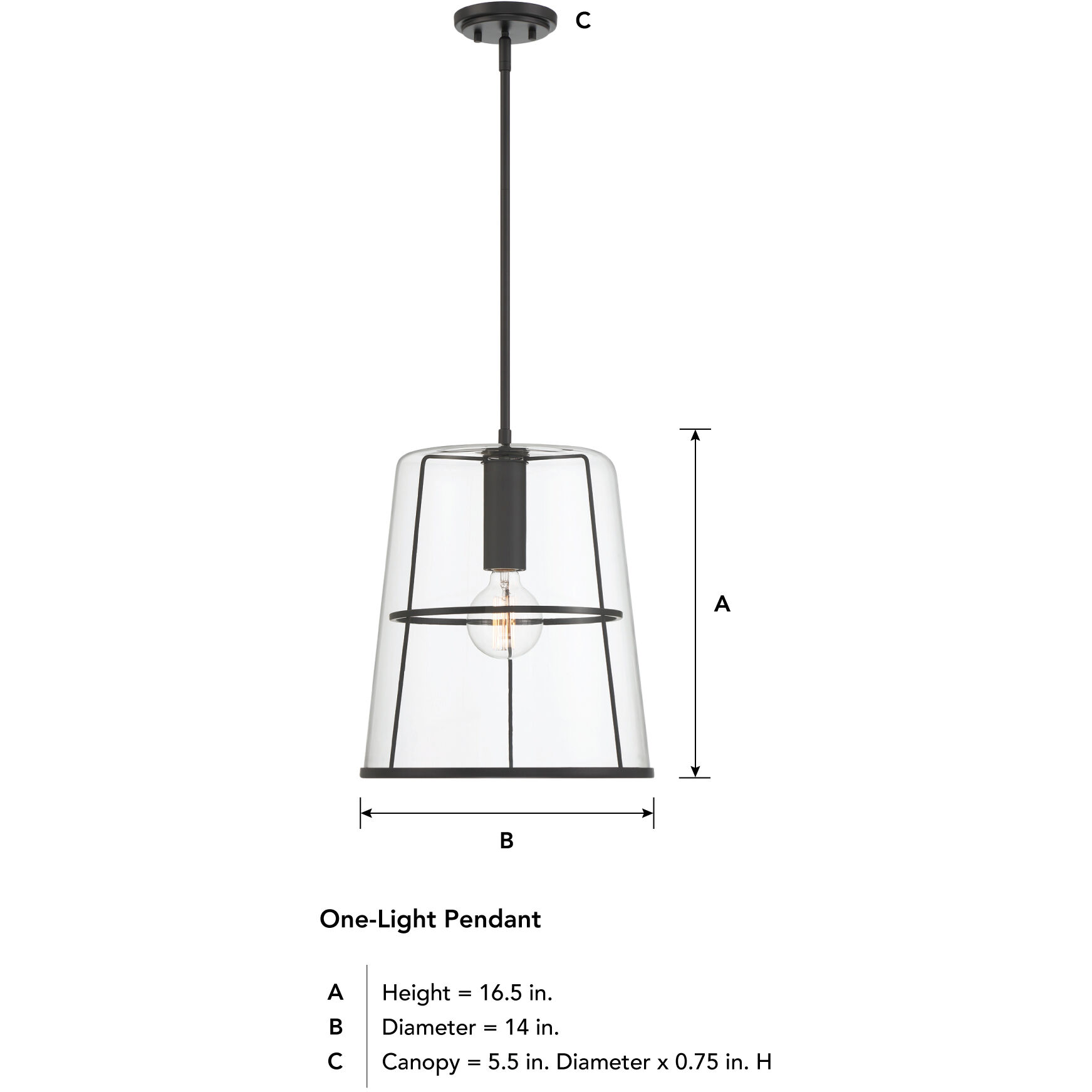 Alonzo 1 Light 14 inch Matte Black Pendant Ceiling Light
