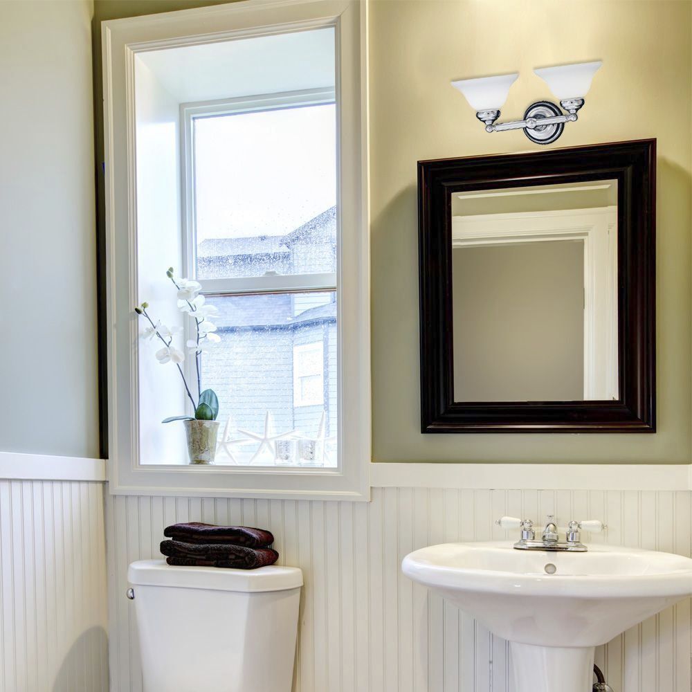 Opal Essence 2 Light 18 inch Chrome Bath Bar Wall Light