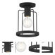 Tafo 1 Light 7 inch Matte Black Semi-Flush Ceiling Light