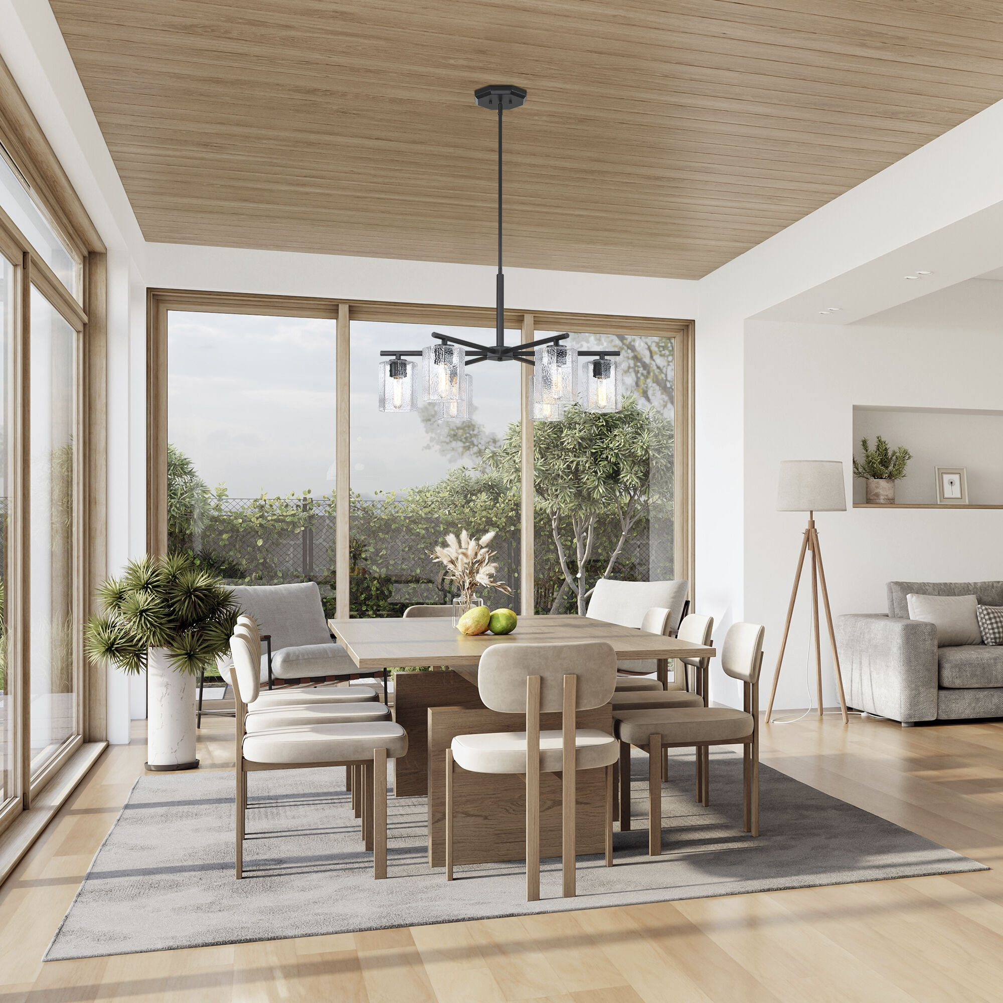 Haven LED 32 inch Matte Black Chandelier Ceiling Light