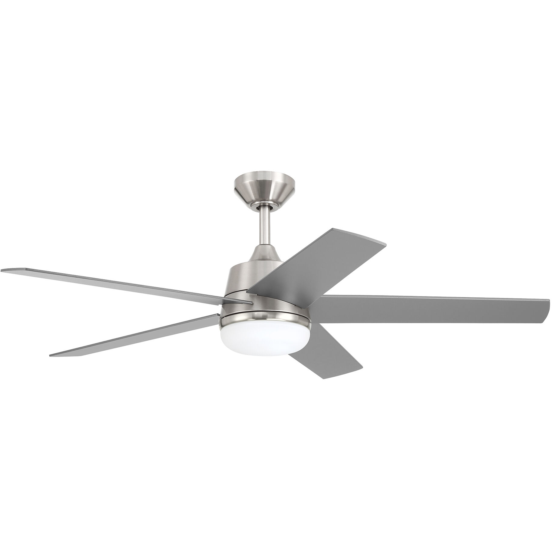 Astrea 52 inch Brushed Nickel with Reversible PSilver/Pearl Gray Blades Smart Color Fan
