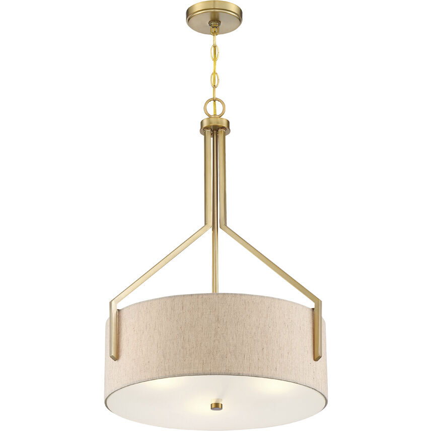 Elara 3 Light 20 inch Brushed Gold Pendant (Inverted) Ceiling Light