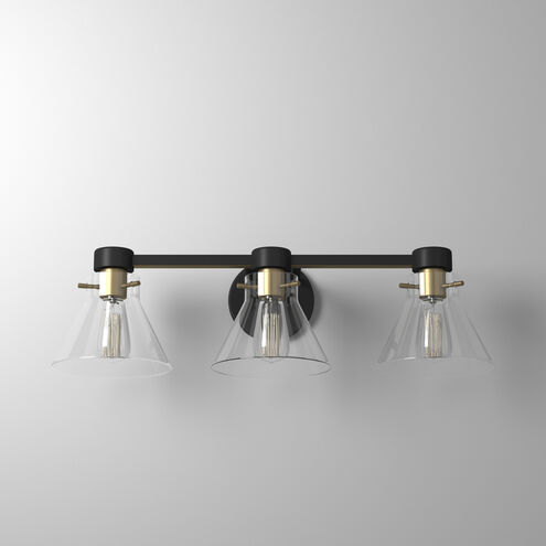 Willow Creek 3 Light 25 inch Matte Black Bath Bar Wall Light