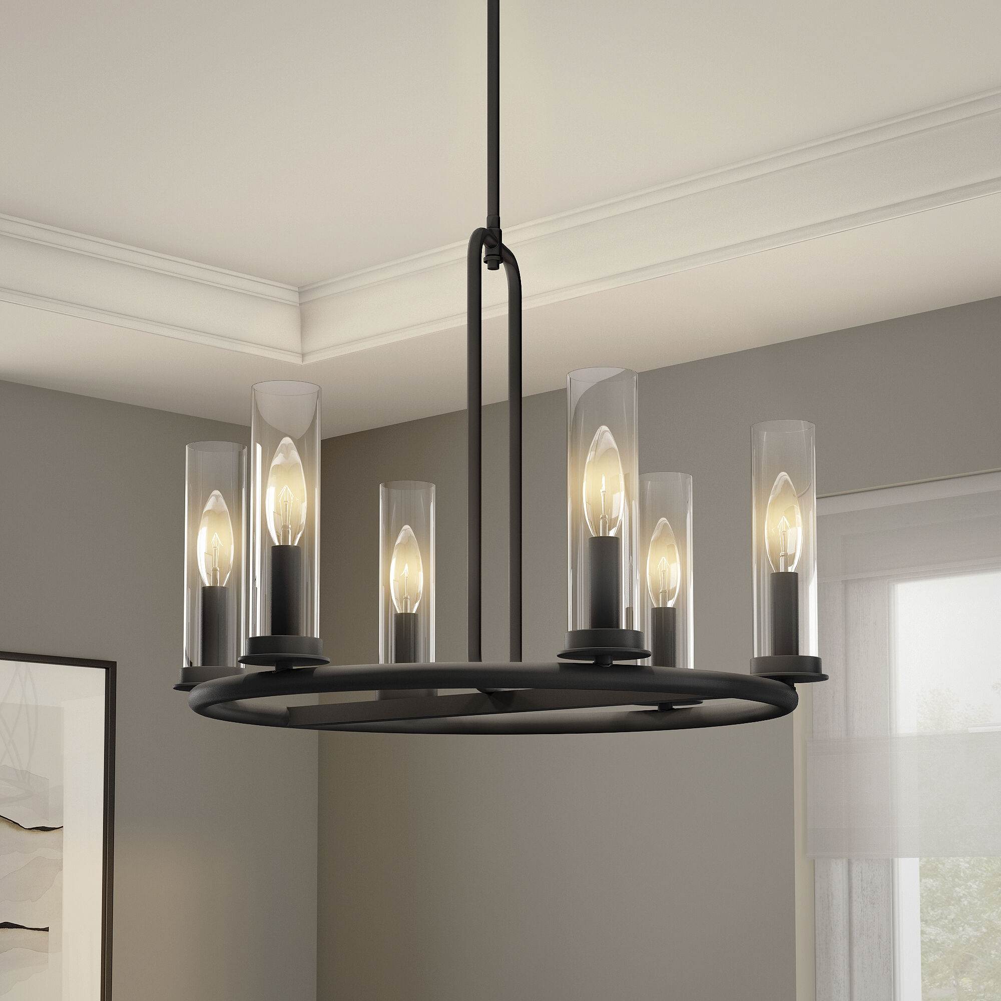 Hudson Heights 5 Light 23 inch Matte Black Chandelier Ceiling Light