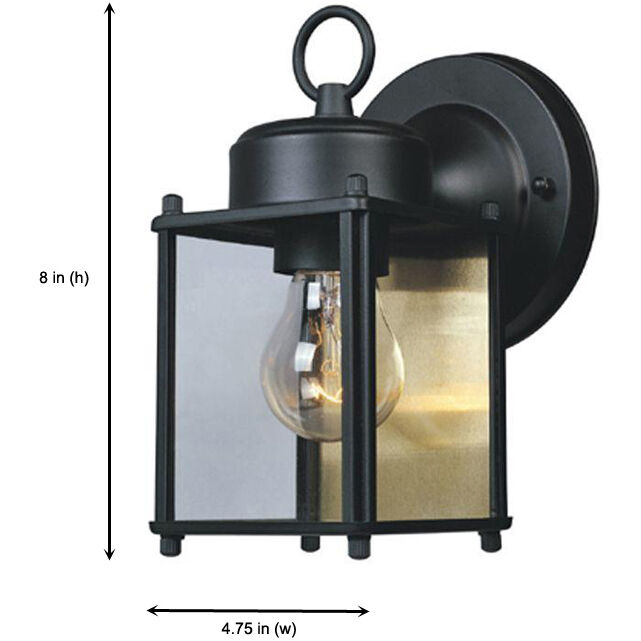 Basic Porch 1 Light 8 inch Black Outdoor Wall Lantern