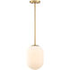 Noor 1 Light 8.5 inch Brushed Gold Pendant Ceiling Light