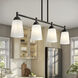 Malone 4 Light 34 inch Matte Black Island Light Ceiling Light