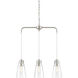 Echo 3 Light 20 inch Satin Platinum Chandelier Ceiling Light