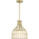 Evensong LED 12 inch Brushed Gold Pendant Ceiling Light