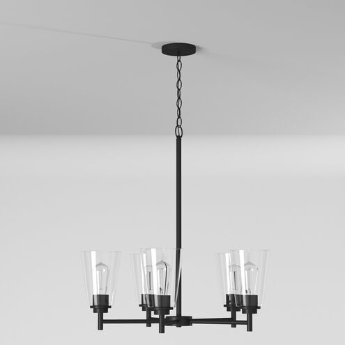 Westin 5 Light 24 inch Matte Black Chandelier Ceiling Light