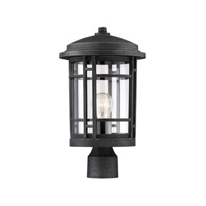 Barrister 1 Light 15 inch Weathered Pewter Outdoor Post Lantern