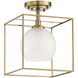 Cowen 1 Light 10 inch Brushed Gold Semi-Flush Ceiling Light