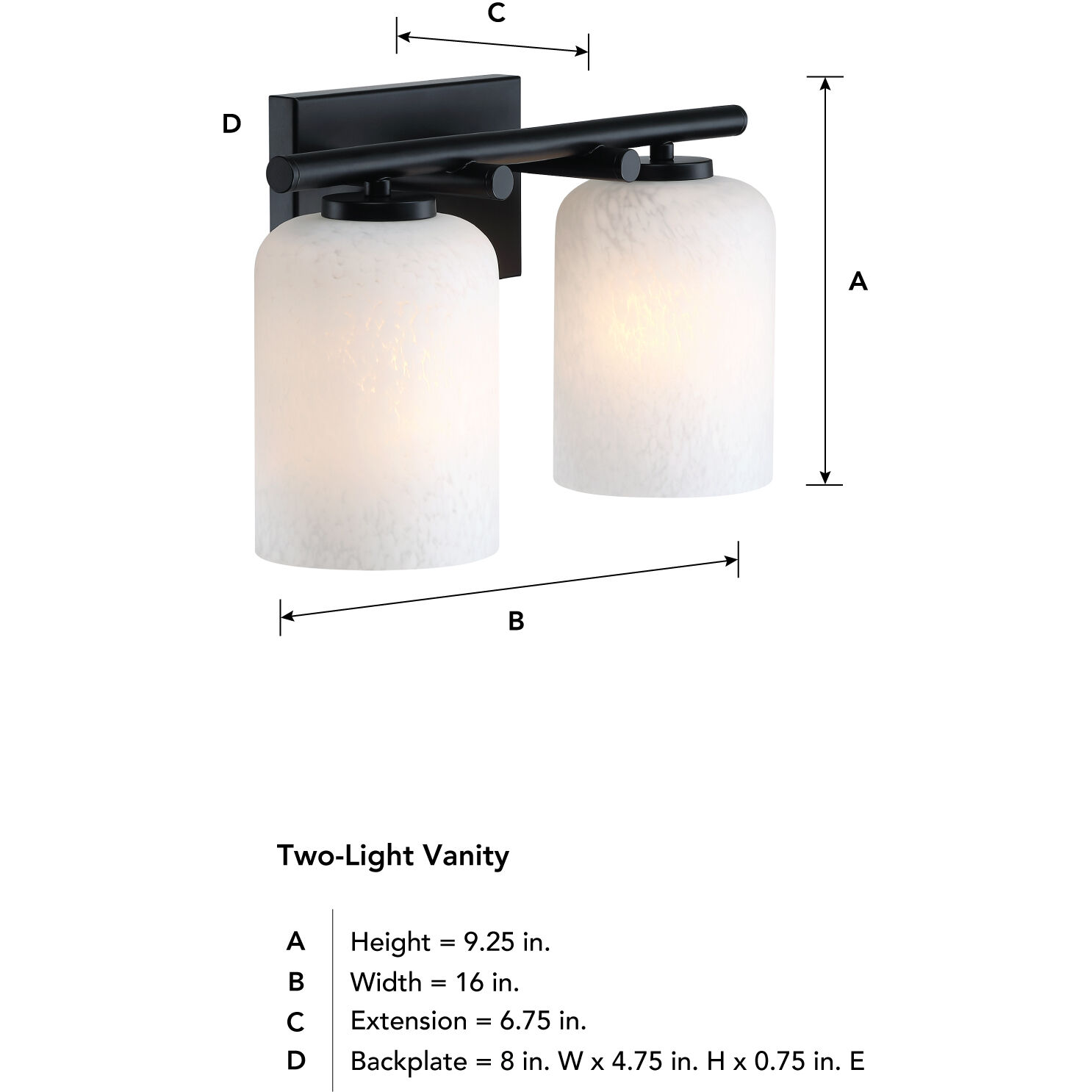 Bluestone Ridge LED 16 inch Matte Black Vanity Wall Light