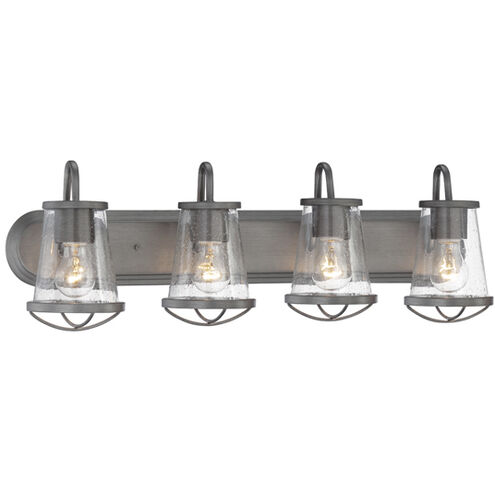 Darby 4 Light 30 inch Weathered Iron Bath Bar Wall Light