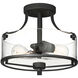 Jedrek 2 Light 13 inch Black Semi-Flush Ceiling Light