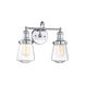 Taylor 2 Light 15 inch Chrome Bath Bar Wall Light
