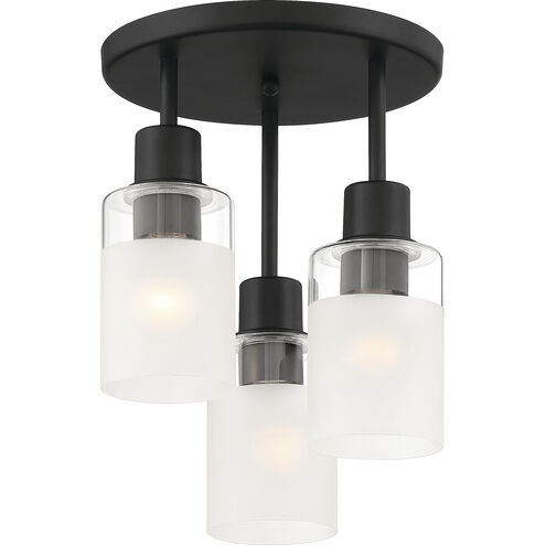 Cedar Lane 3 Light 11 inch Matte Black Semi-Flush Ceiling Light