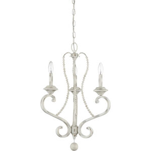 Newport 3 Light 18 inch Coastal Weathered White Chandelier Ceiling Light