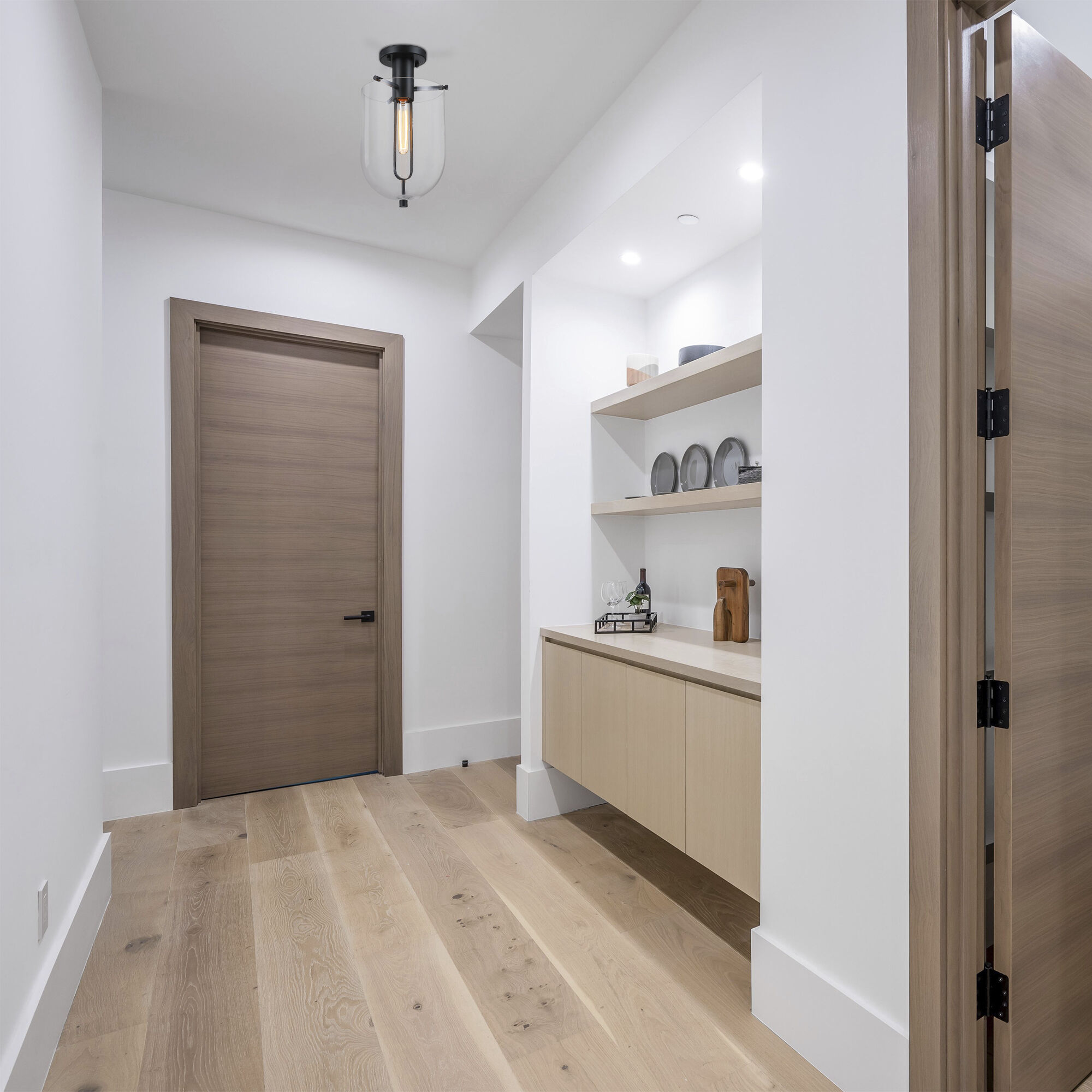 Skylar LED 10 inch Matte Black Semi-Flush Mount Ceiling Light