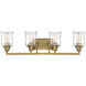 Drake 4 Light 32 inch Brushed Gold Bath Bar Wall Light