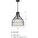 Evensong LED 15.75 inch Matte Black Pendant Ceiling Light