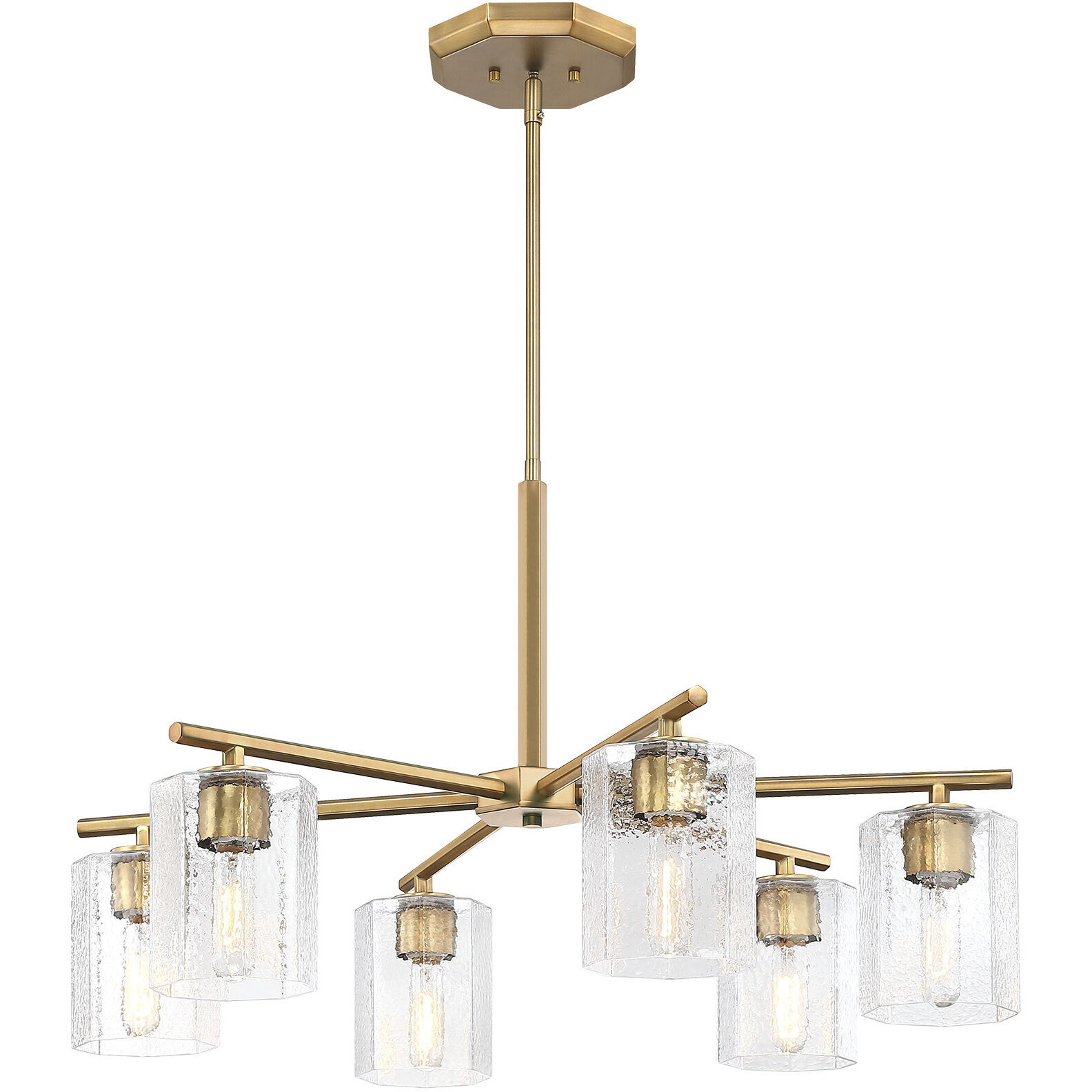 Haven LED 32 inch Old Satin Brass Chandelier Ceiling Light