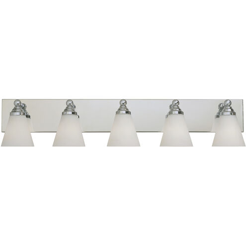 Hudson 5 Light 38 inch Chrome Bath Bar Wall Light