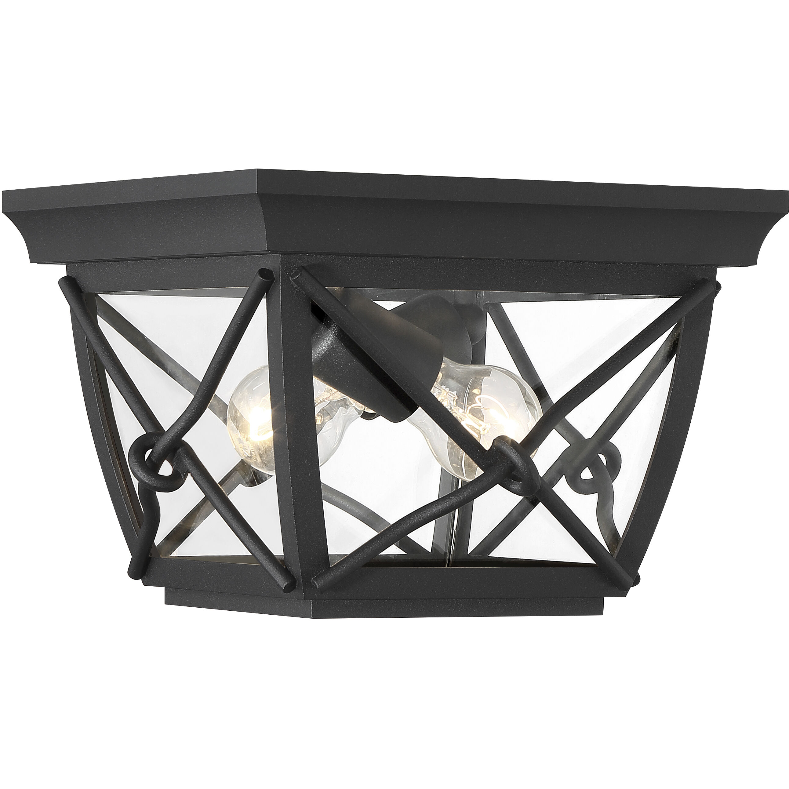 Belmont 2 Light 10 inch Black Outdoor Flushmount