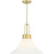 Evergreen Oasis LED 18 inch Brushed Gold Down Pendant Ceiling Light