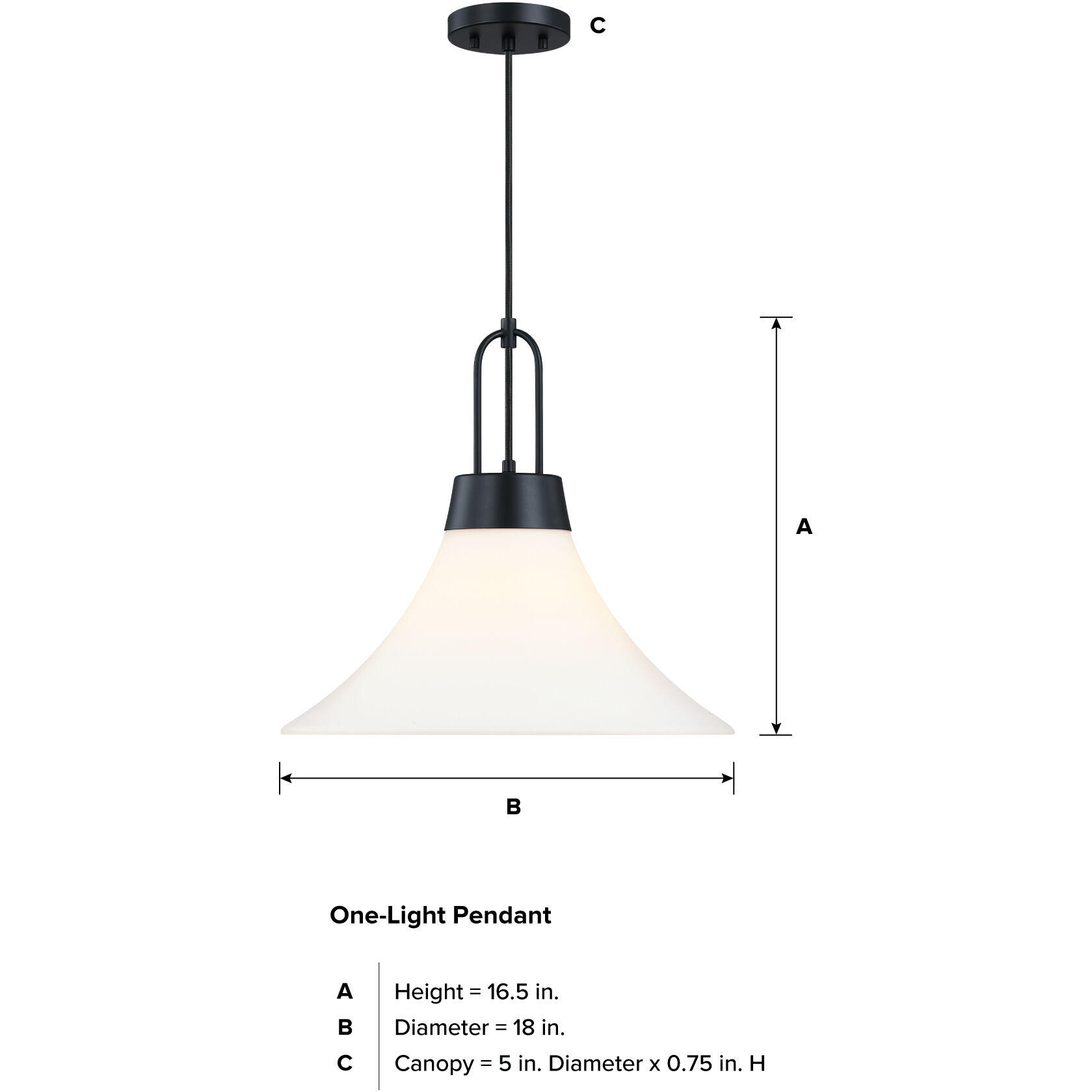 Evergreen Oasis LED 18 inch Matte Black Down Pendant Ceiling Light