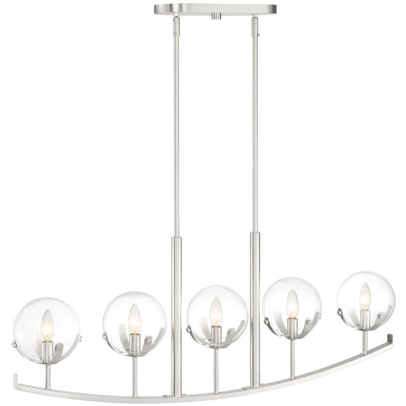 Spyglass 5 Light 40 inch Satin Platinum Chandelier Ceiling Light