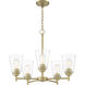 Westin 5 Light 24 inch Brushed Gold Chandelier Ceiling Light