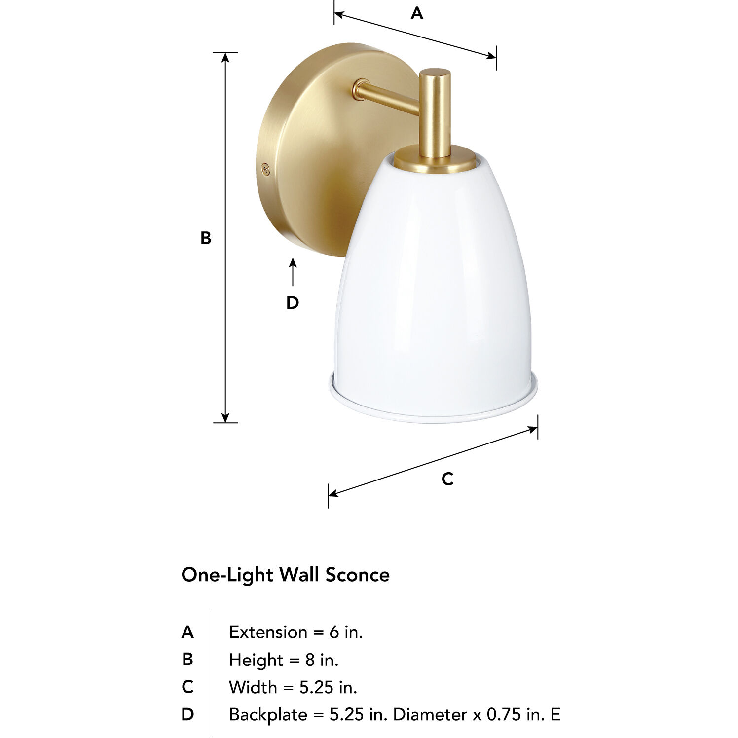 Biba 1 Light 5.25 inch Brushed Gold Wall Sconce Wall Light