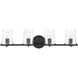 Matteson 4 Light 33.75 inch Matte Black Bath Bar Wall Light