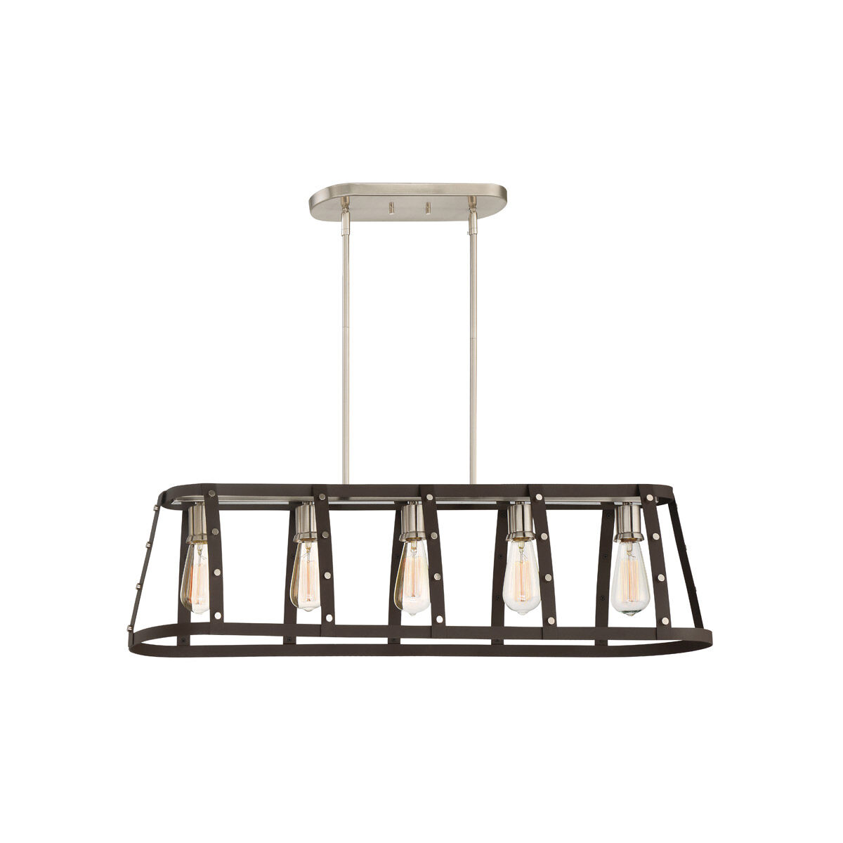 Presidio 5 Light 40 inch Rustique Linear Chandelier Ceiling Light