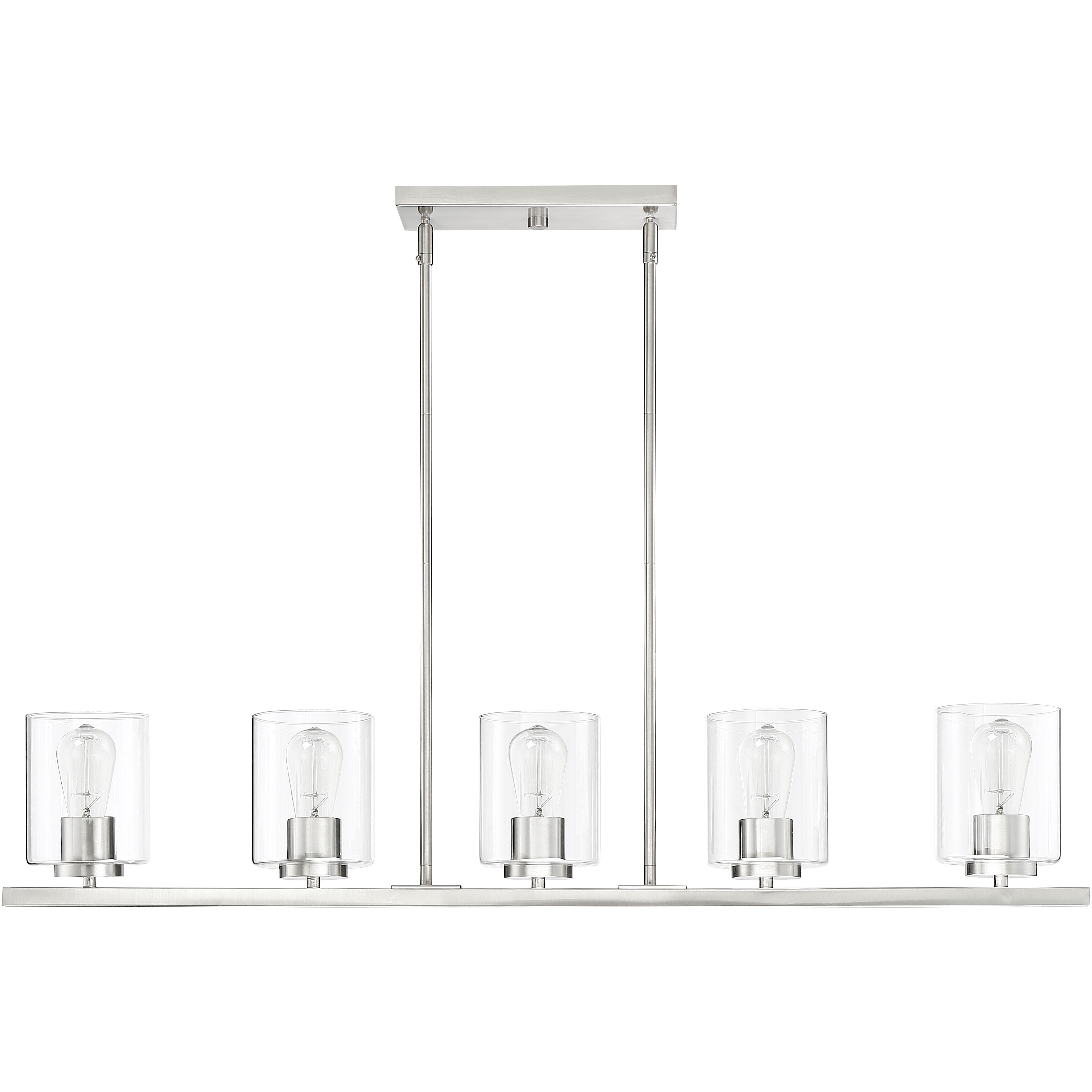 Liam 5 Light 42.75 inch Satin Platinum Island Ceiling Light