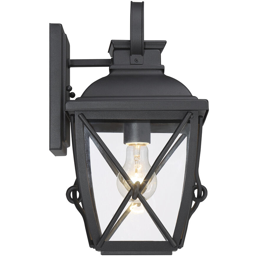Belmont 1 Light 15 inch Black Outdoor Wall Lantern 