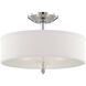 Palatial 3 Light 16 inch Chrome Semi-Flush Ceiling Light