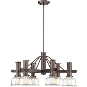 Carson 6 Light 28 inch Satin Copper Bronze Chandelier Ceiling Light