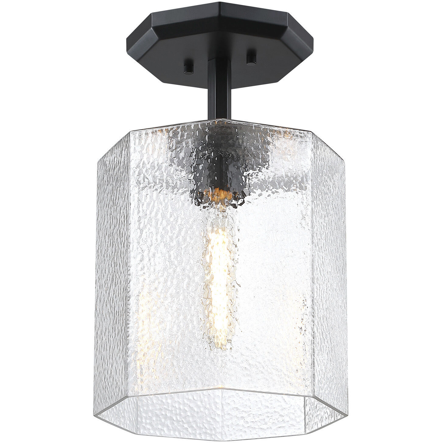 Haven LED 10 inch Matte Black Semi-Flush Mount Ceiling Light