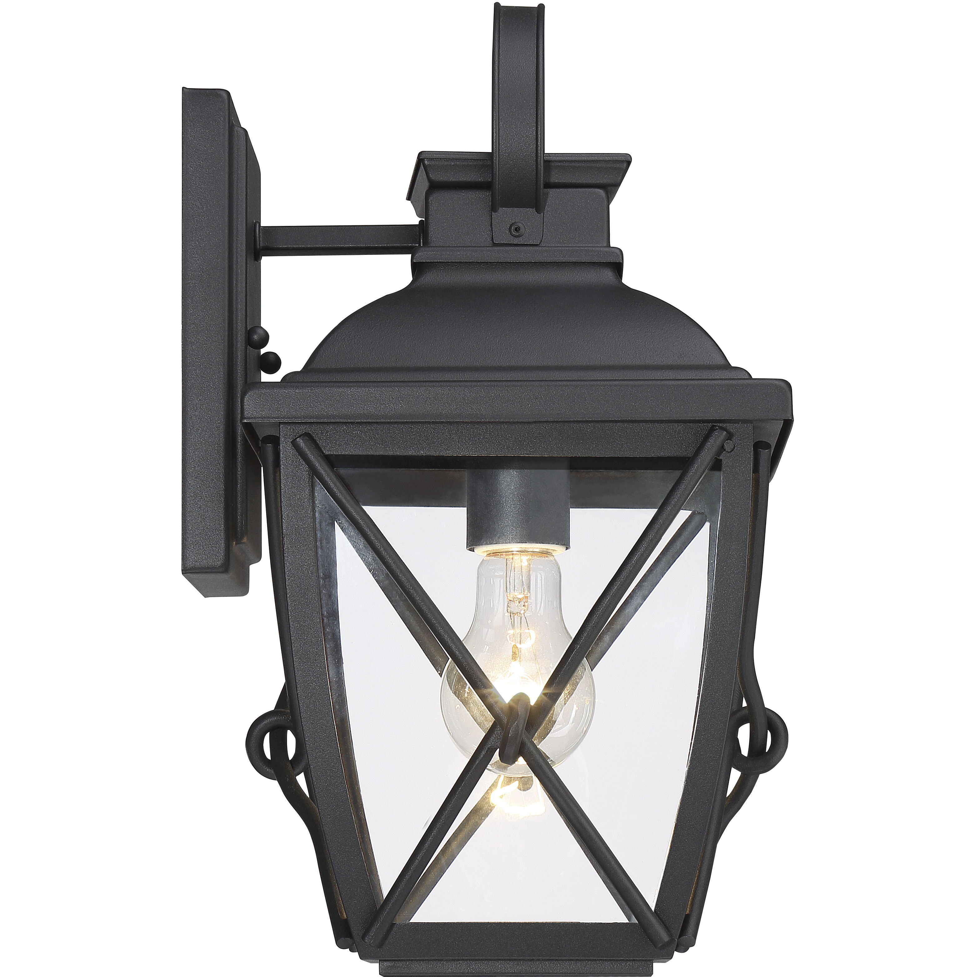 Belmont 1 Light 15 inch Black Outdoor Wall Lantern 